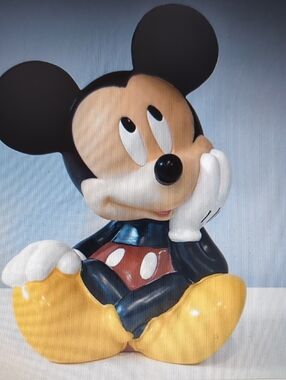 Vintage Disney Mickey Mouse "Thinking" Piggy Bank -